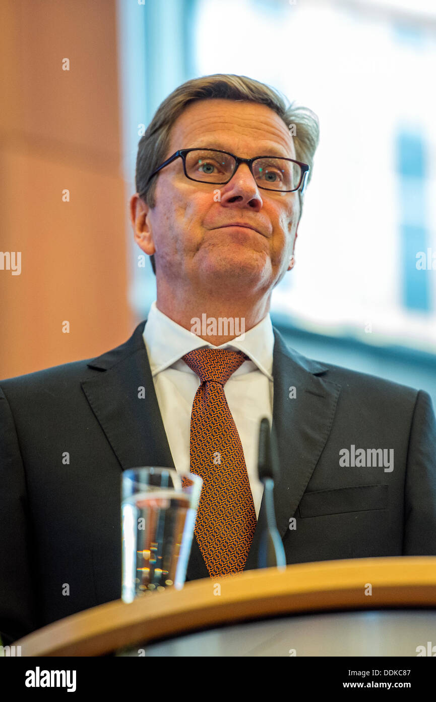 Berlin, Germany. September 4th 2013. German Foreign Minister Guido Westerwelle opens the conference 'New opportunities for Europe' organized by DIHK in Berlin. Credit: Goncalo Silva/Alamy Live News. Stock Photo