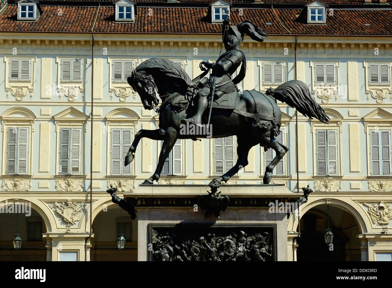 Italy, Piedmont, Turin, Piazza San Carlo, Statue of Emanuele Filiberto