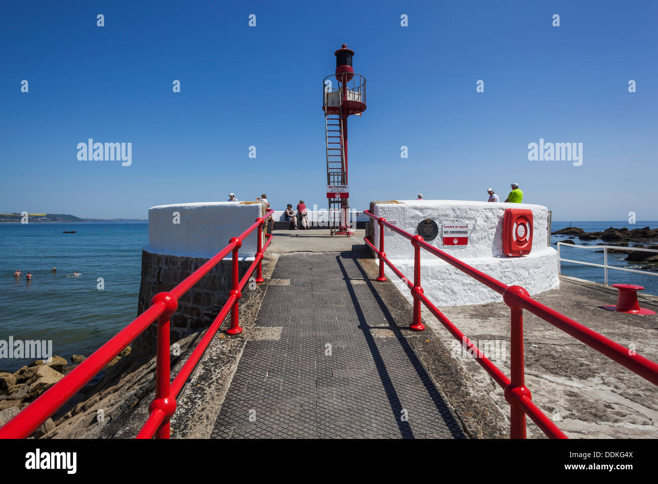 England, Cornwall, Looe, Banjo Pier Stock Photo Alamy