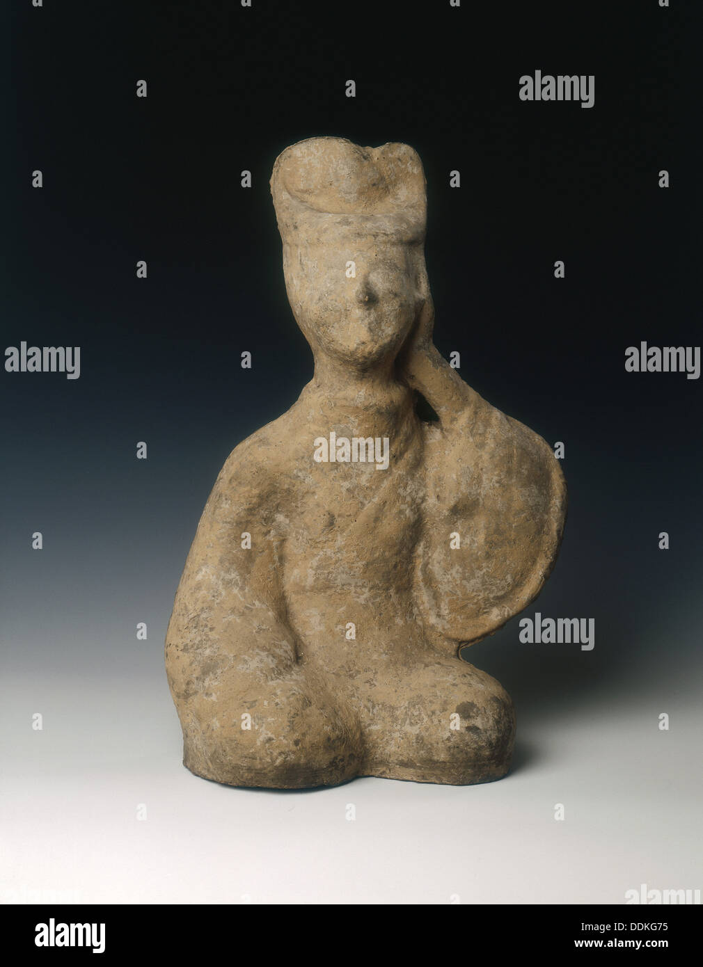 Unglazed pottery figure of a singer, Eastern Han dynasty, China, 25220