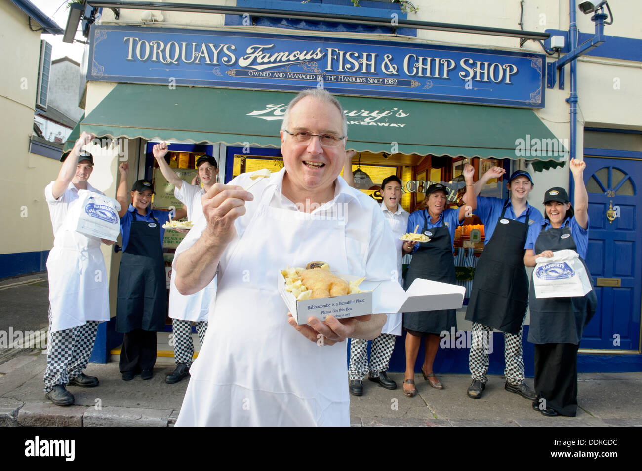 Hanbury's award winning fish and chip shop in near Stock