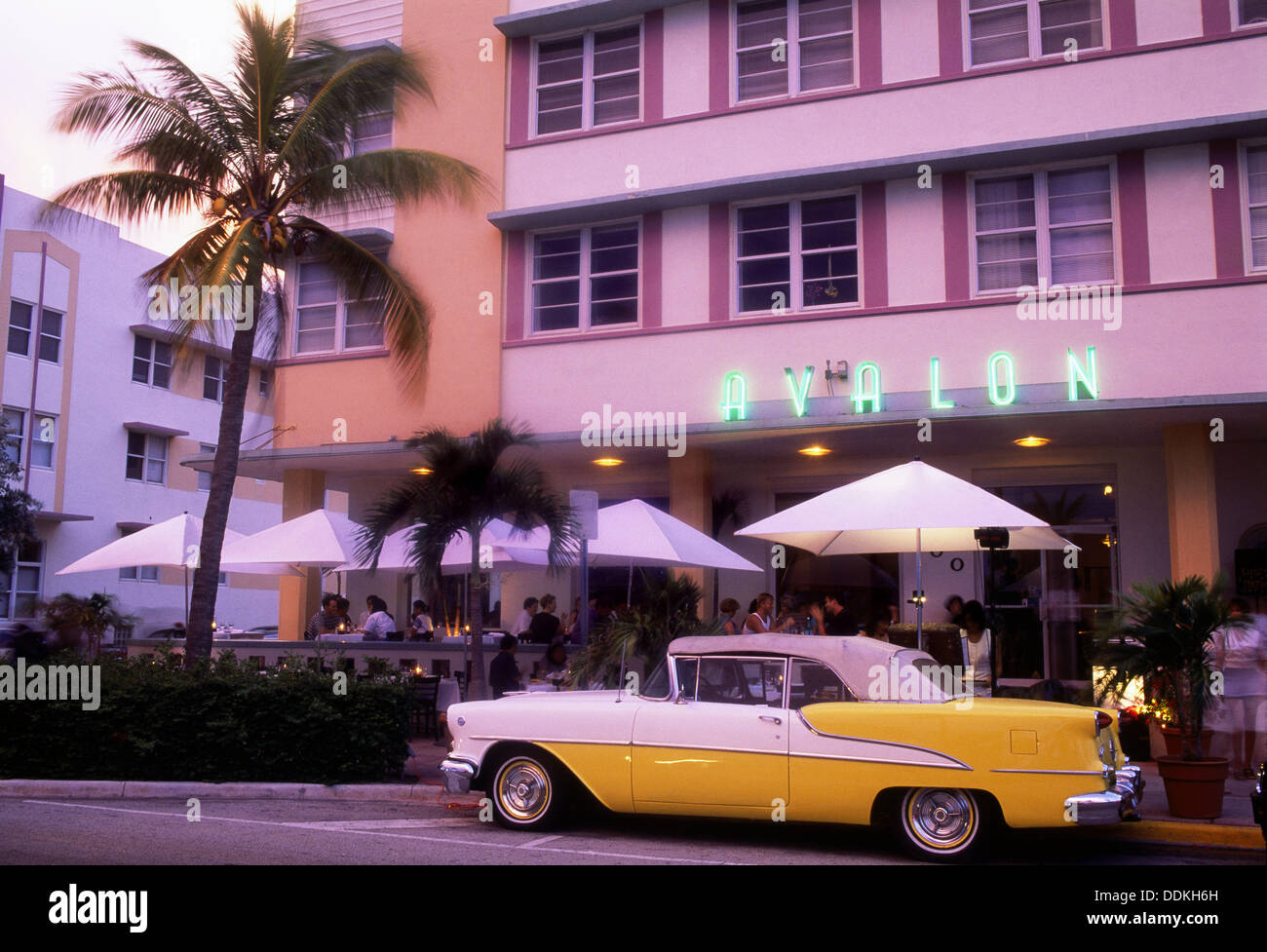 Art Deco building, Ocean Drive, South Beach. Miami, Florida. USA Stock