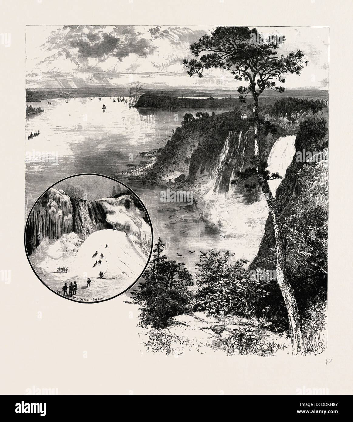 LOOKING TOWARDS QUEBEC, FROM MONTMORENCY, CANADA, NINETEENTH CENTURY ...