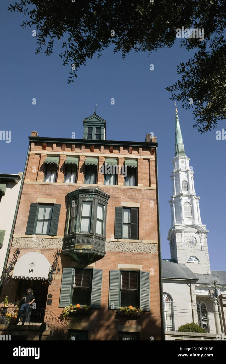 Victorian homes. Savannah. USA Stock Photo Alamy