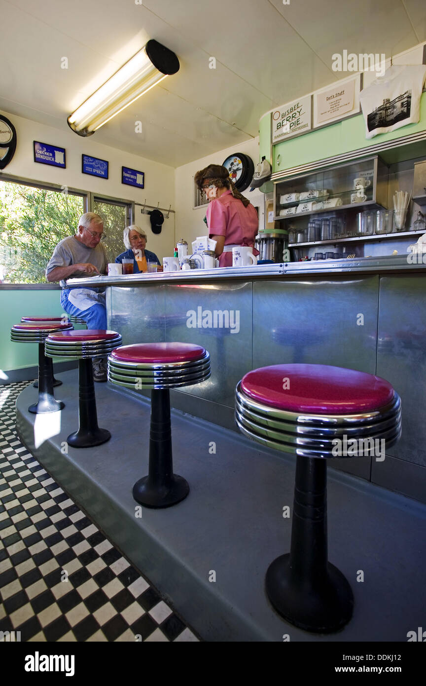 Dot´s Diner at Shady Dell motel, all vintage car trailer motel. Bisbee. Arizona, USA Stock Photo