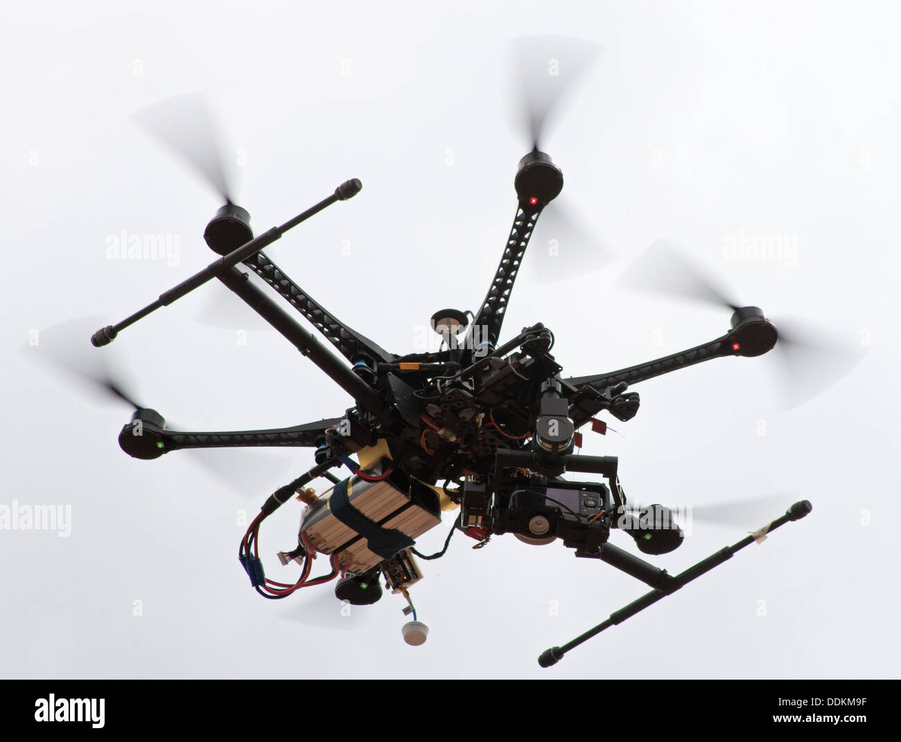 Remote control helicopter with camera Stock Photo