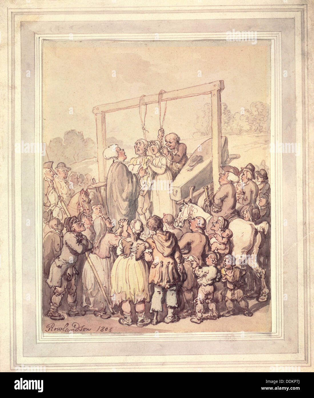 Execution at Tyburn, 1803. Artist: Thomas Rowlandson Stock Photo