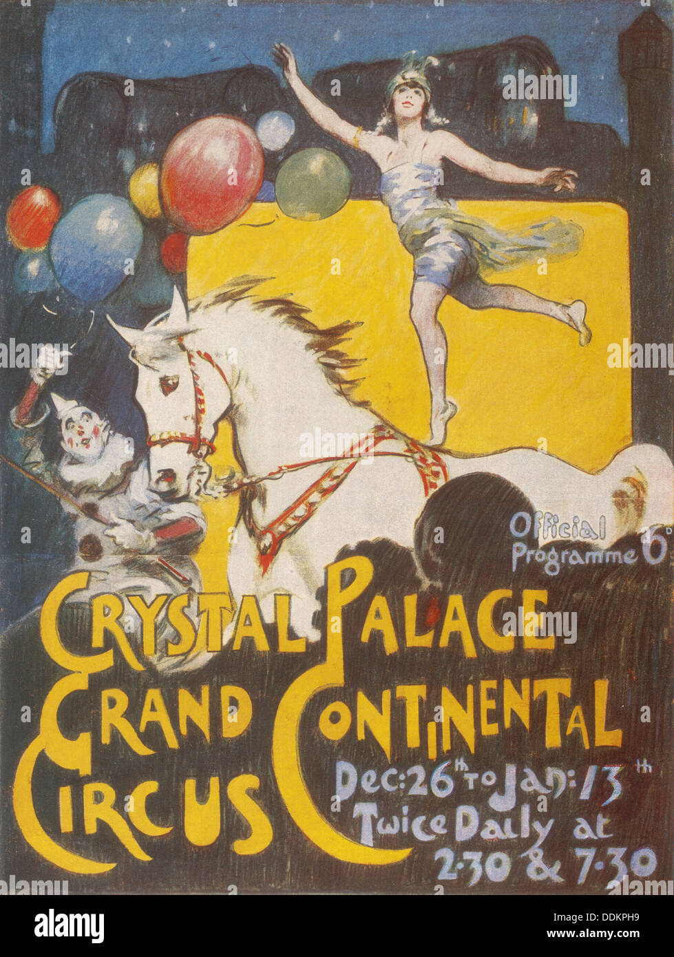 Advertisement for the Grand Continental Circus at Crystal Palace, London, (c1920s?). Artist: Unknown Stock Photo