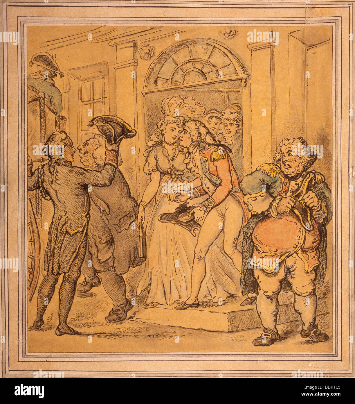 Leaving after a party, late 18th-early 19th century. Artist: Thomas Rowlandson Stock Photo