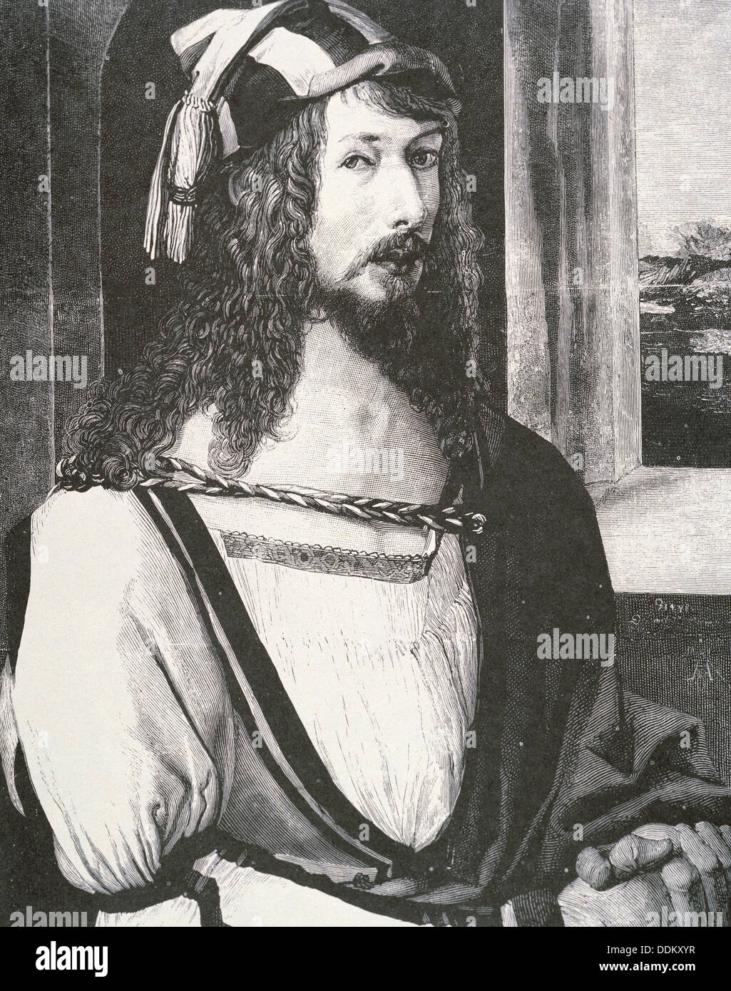 Albrecht Dürer (1471 - 1528), German painter and printmaker. Engraving from a self-portrait Stock Photo