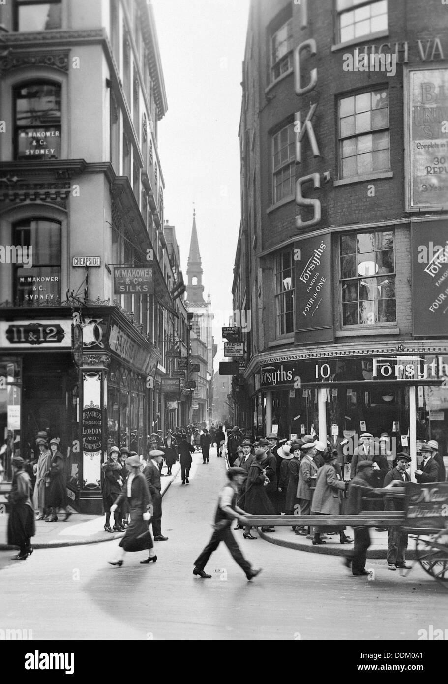 Cheapside, City of London, c1920s. Artist: George Davison Reid Stock Photo