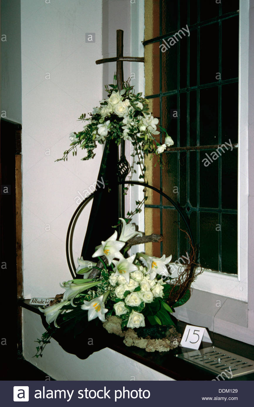 Flower Arrangement Church Display Stock Photos & Flower Arrangement