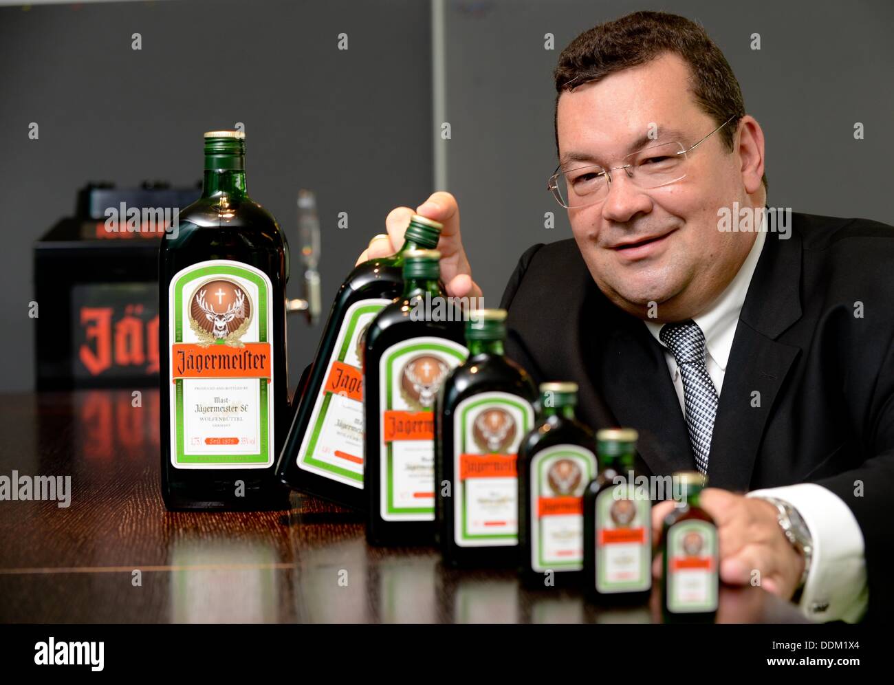 Company spokesman of the Mast-Jaegermeister SE, Paolo Dell Antonio, poses at the headquarters of the company in Wolfenbuettel, Germany, 03 September 2013. Photo: Peter Steffen Stock Photo
