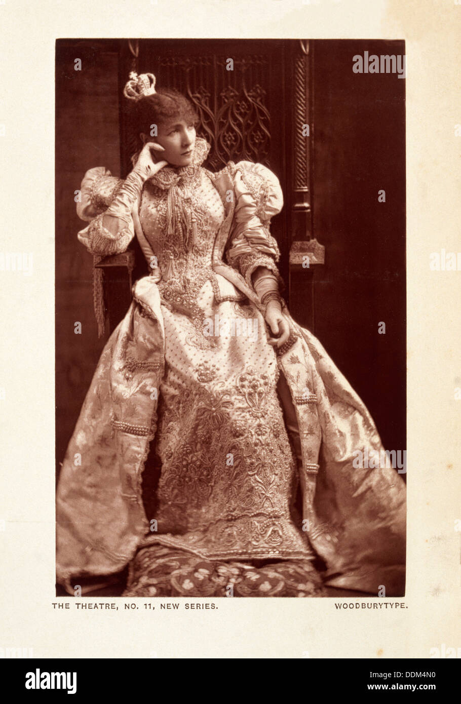 Sarah Bernhardt in costume, (late 19th century?). Artist: Unknown Stock Photo