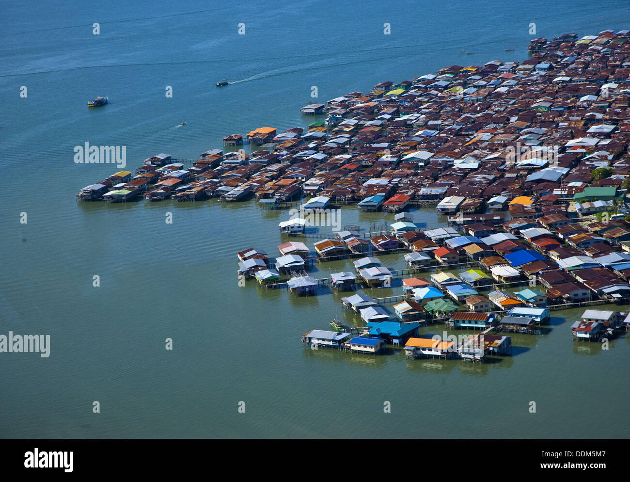 Water village, Sandakan. Sabah, Borneo island, Malaysia Stock Photo