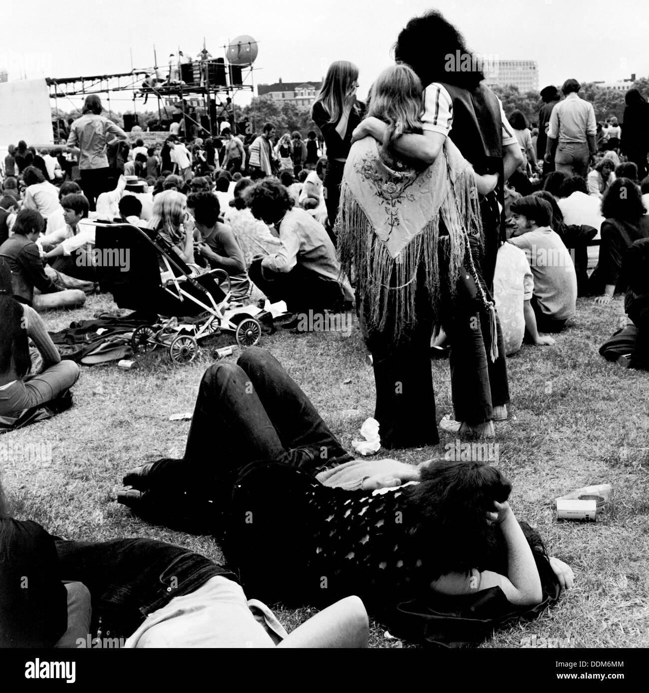 Open air pop festival, London, 1970. Artist: Henry Grant Stock Photo