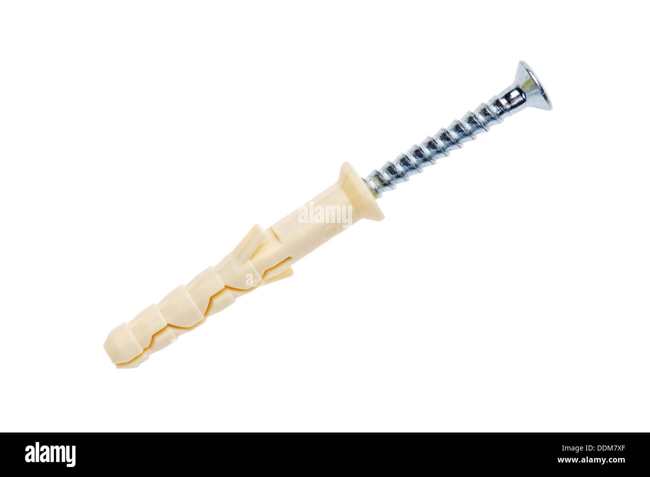 Tool screw with dowel isolated on white Stock Photo Alamy