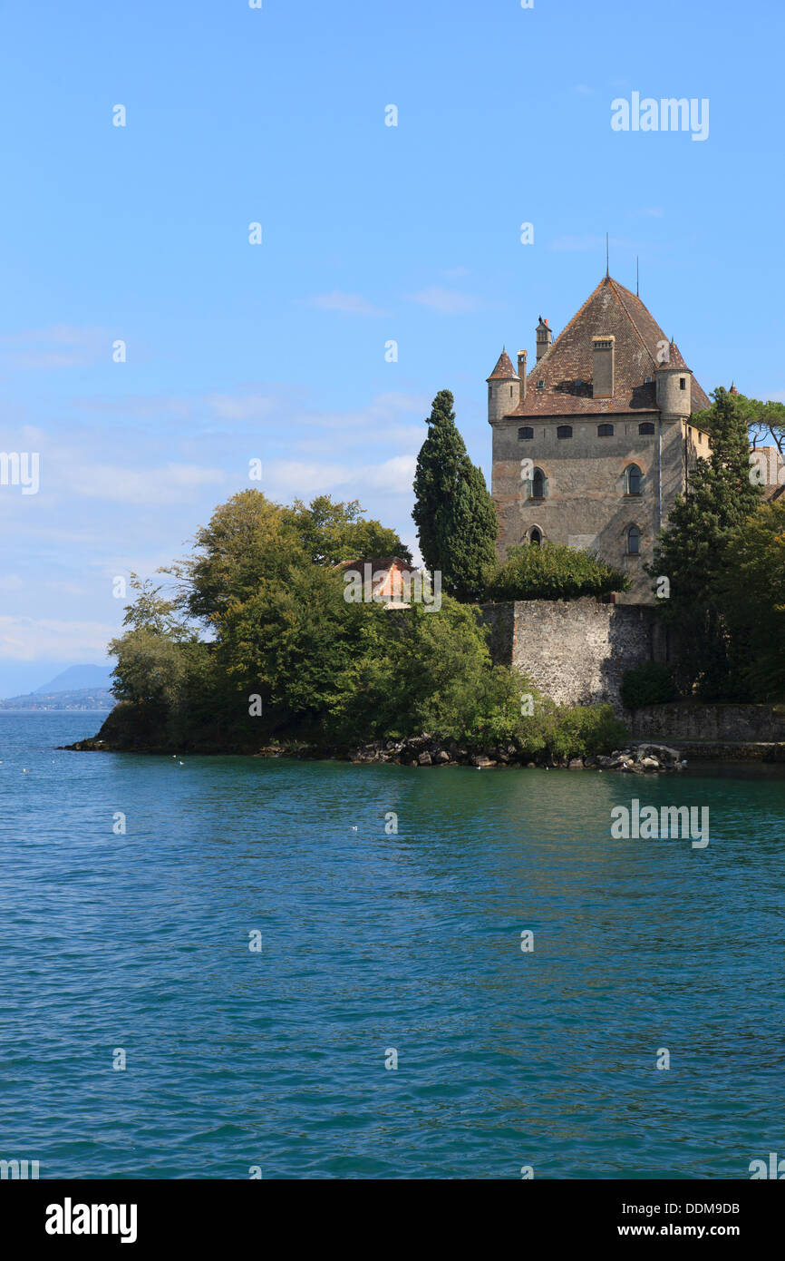 Yvoire castle on Lake Geneva Stock Photo