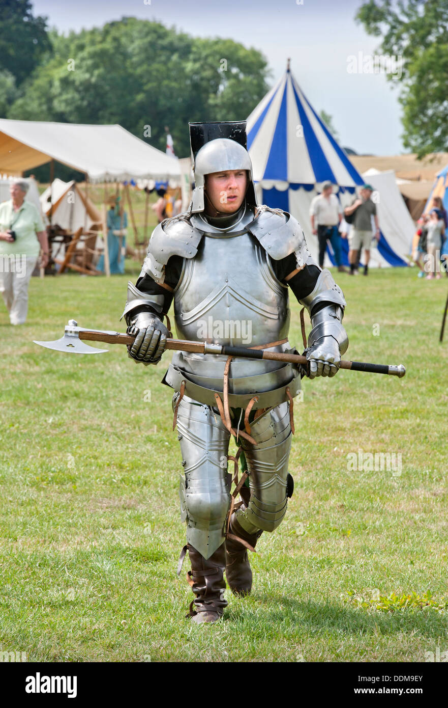 The 'Berkeley Skirmish' medieval reinactments at Berkeley Castle near Gloucester where the 500th anniversary of the battle of Fl Stock Photo