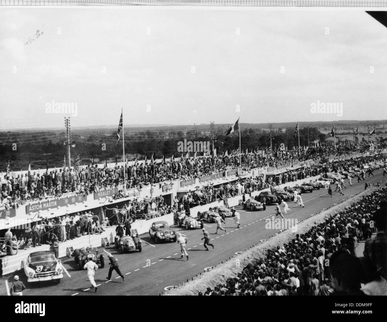 Start of the Le Mans Race, France, 1950. Artist Unknown Stock Photo