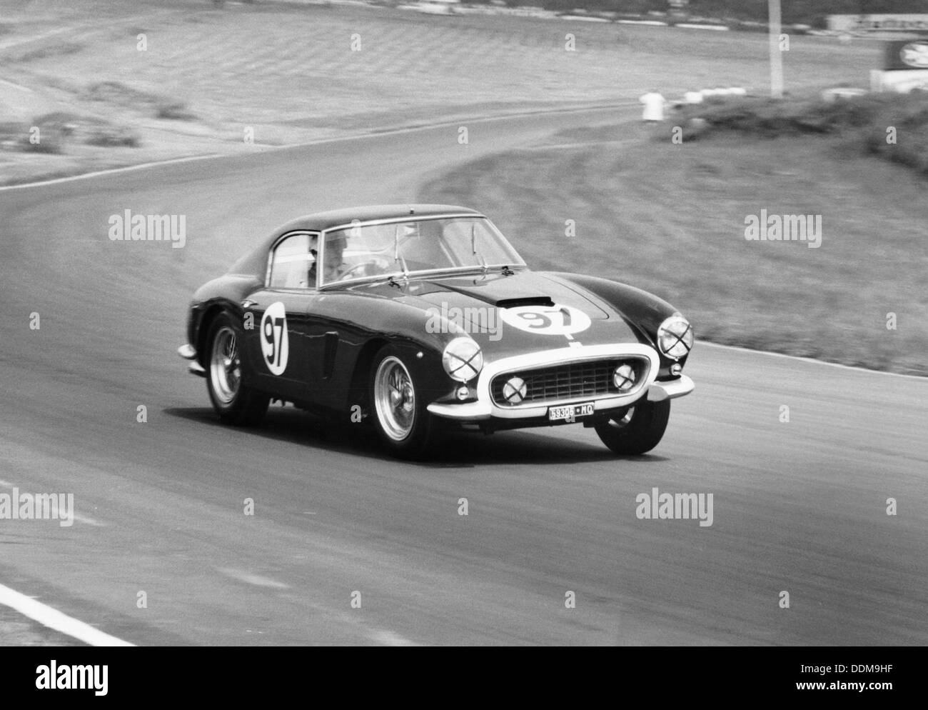 Mike Parkes driving a Ferrari, Brands Hatch, Kent, 1961. Artist: Unknown Stock Photo