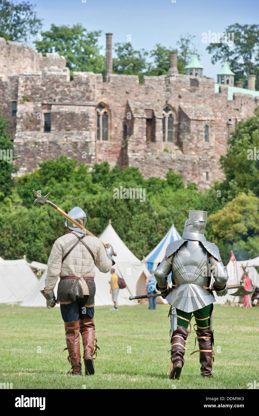 The 'Berkeley Skirmish' medieval reinactments at Berkeley Castle near Gloucester where the 500th anniversary of the battle of Fl Stock Photo