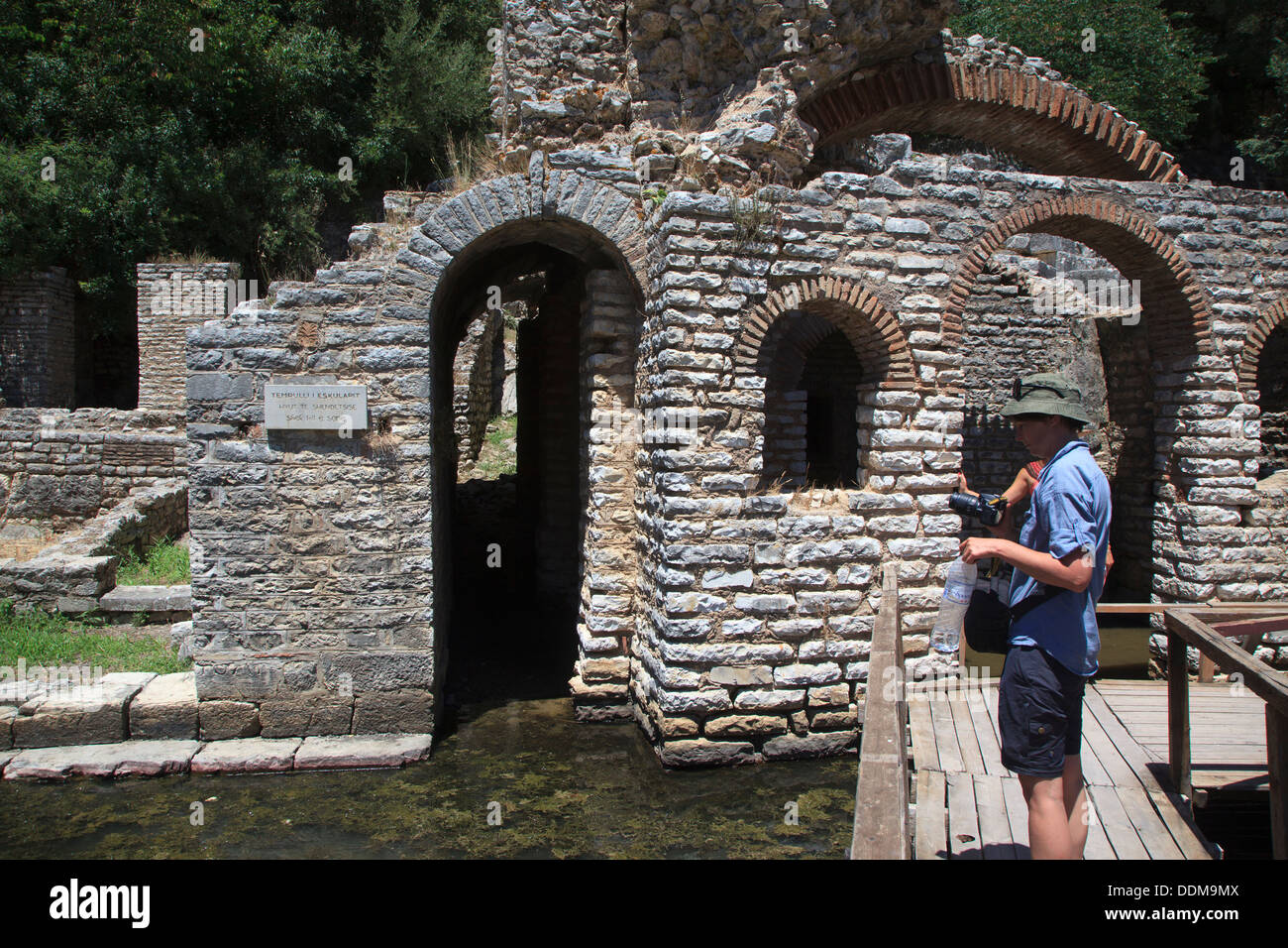 The ancient Greek temple for Asclepius at Butrint Albania Stock Photo