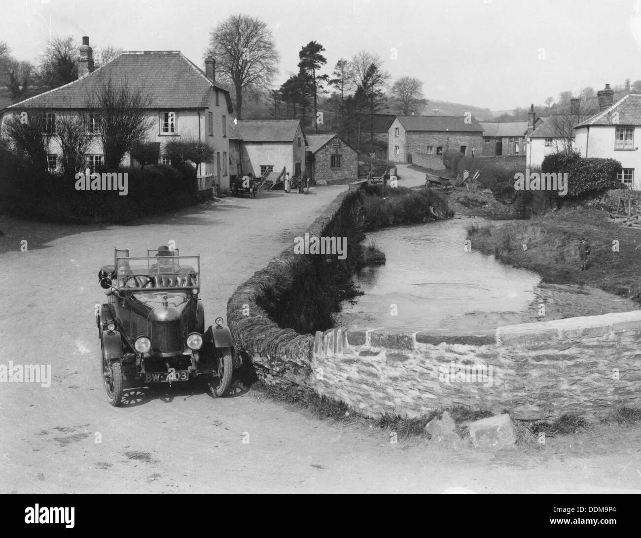 1923 Morris Bullnose at Exford in Somerset, (1920s?). Artist: Unknown Stock Photo