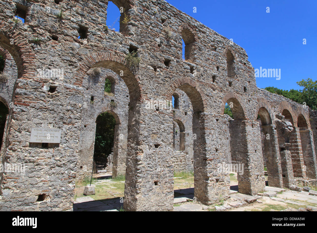 The Great Basilica 6th century Christian Church at Butrint Albania Stock Photo