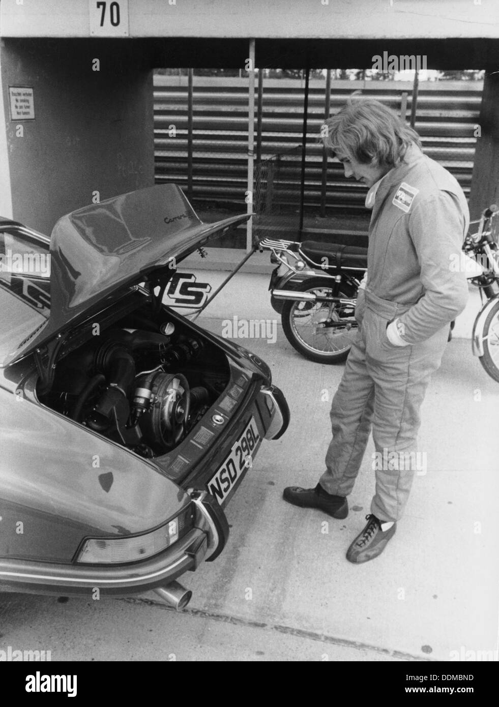 James Hunt with a Porsche, c1972-c1973. Artist: Unknown Stock Photo