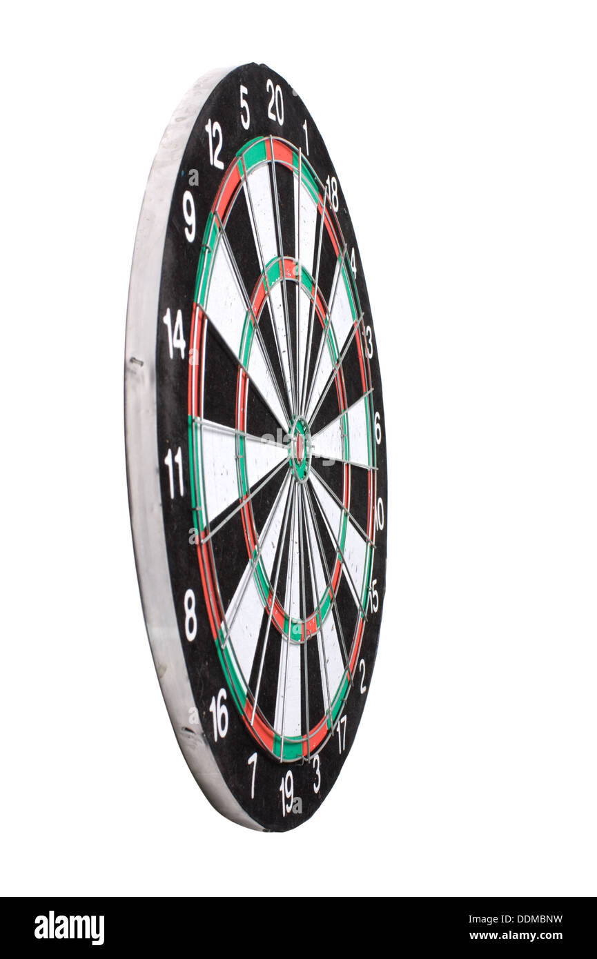 playing darts isolated on white Stock Photo