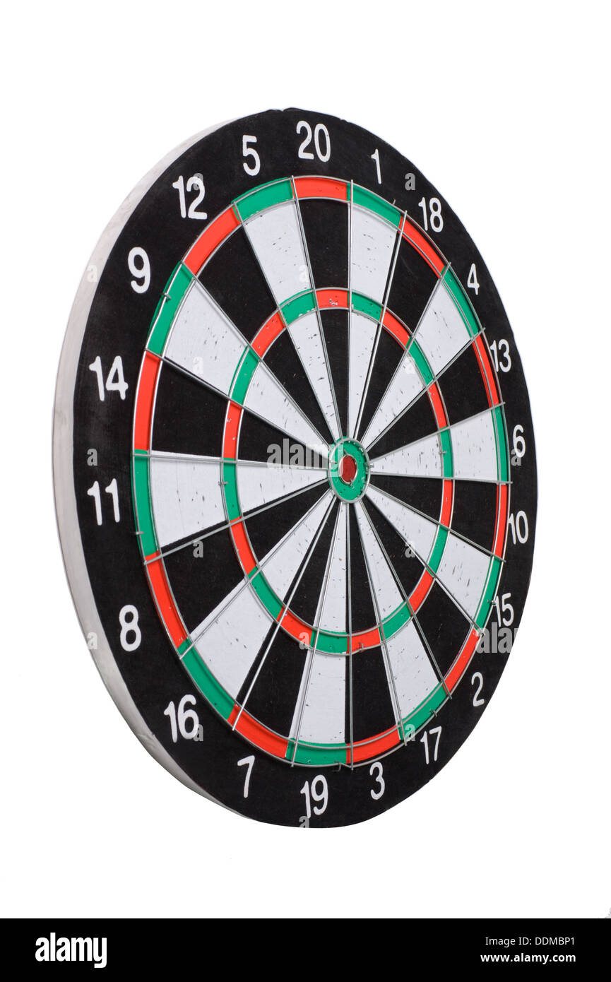 playing darts isolated on white Stock Photo