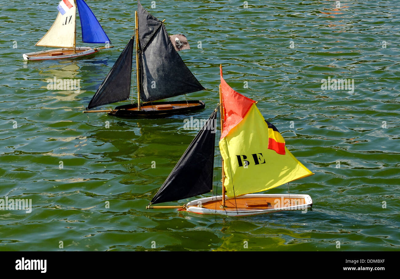The pond and sailing boat,Luxembourg garden,Paris,France Stock Photo