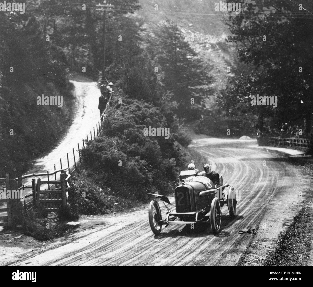 AL Guinness in a Sunbeam, Isle of Man TT race, 1914. Artist: Unknown Stock Photo