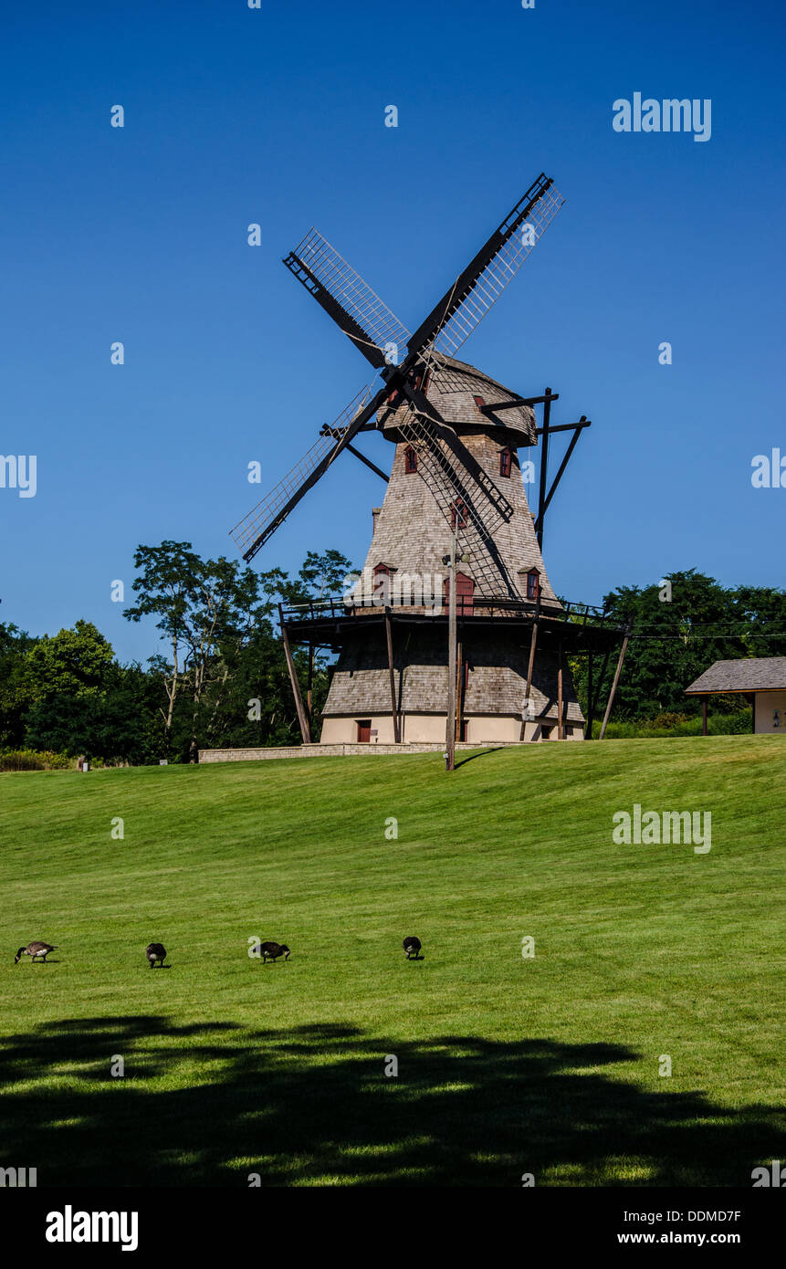 The Fabyan Windmill in the Fox River Forest Preserve in Batavia, Illinois along the Lincoln Highway Stock Photo