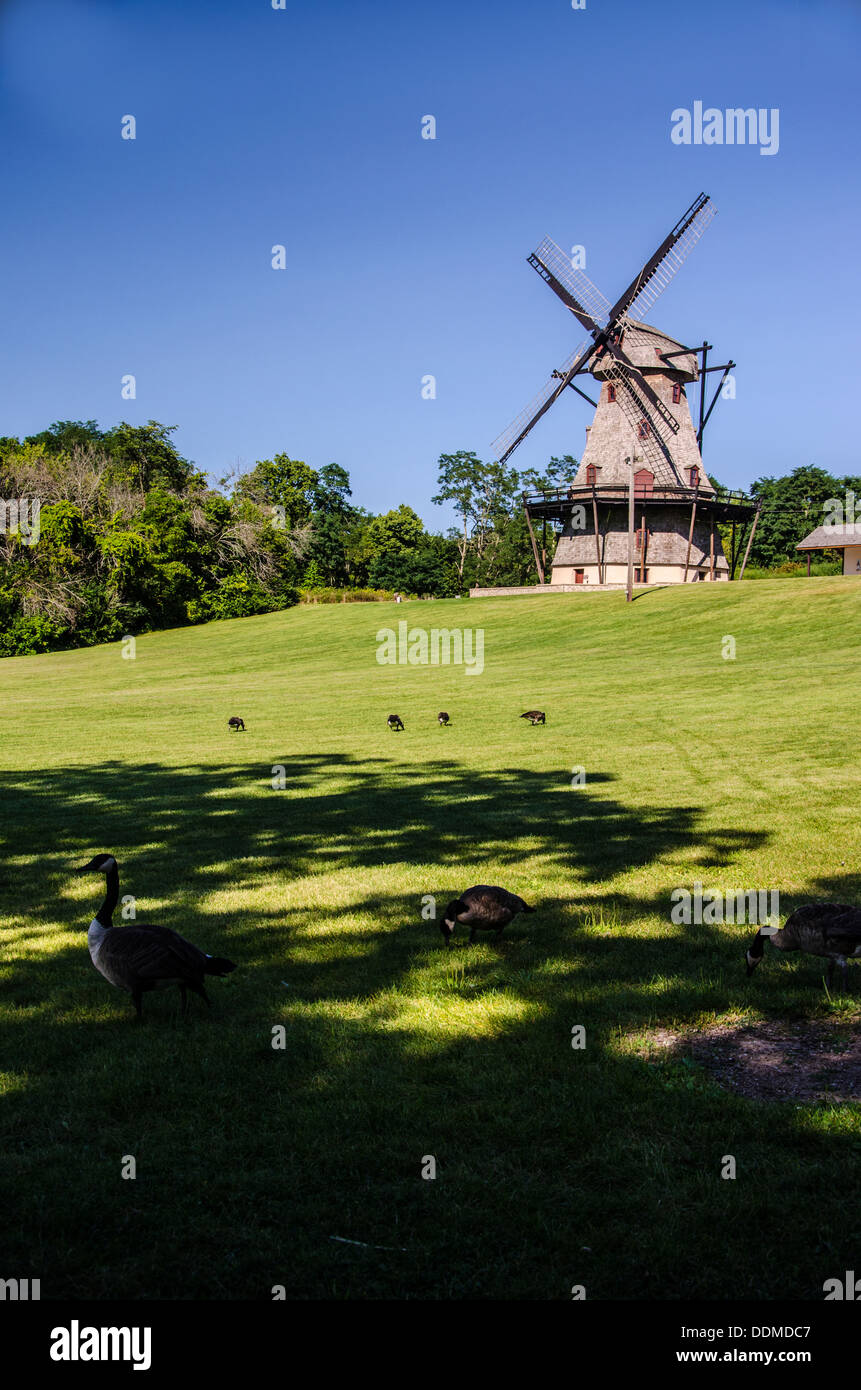 The Fabyan Windmill in the Fox River Forest Preserve in Batavia, Illinois along the Lincoln Highway Stock Photo
