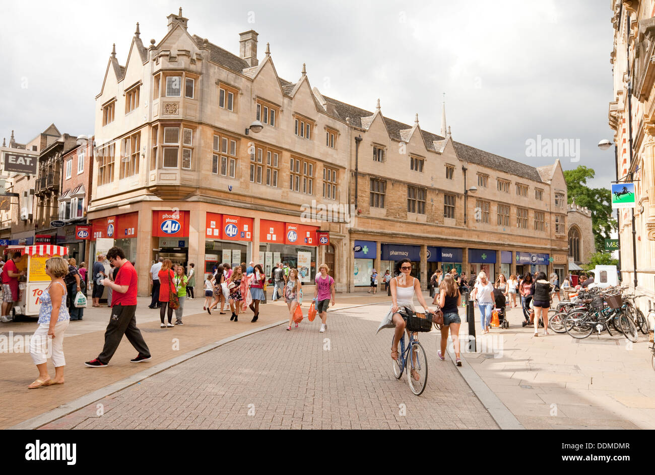  Cambridge  city centre  St Andrews street scene in summer 