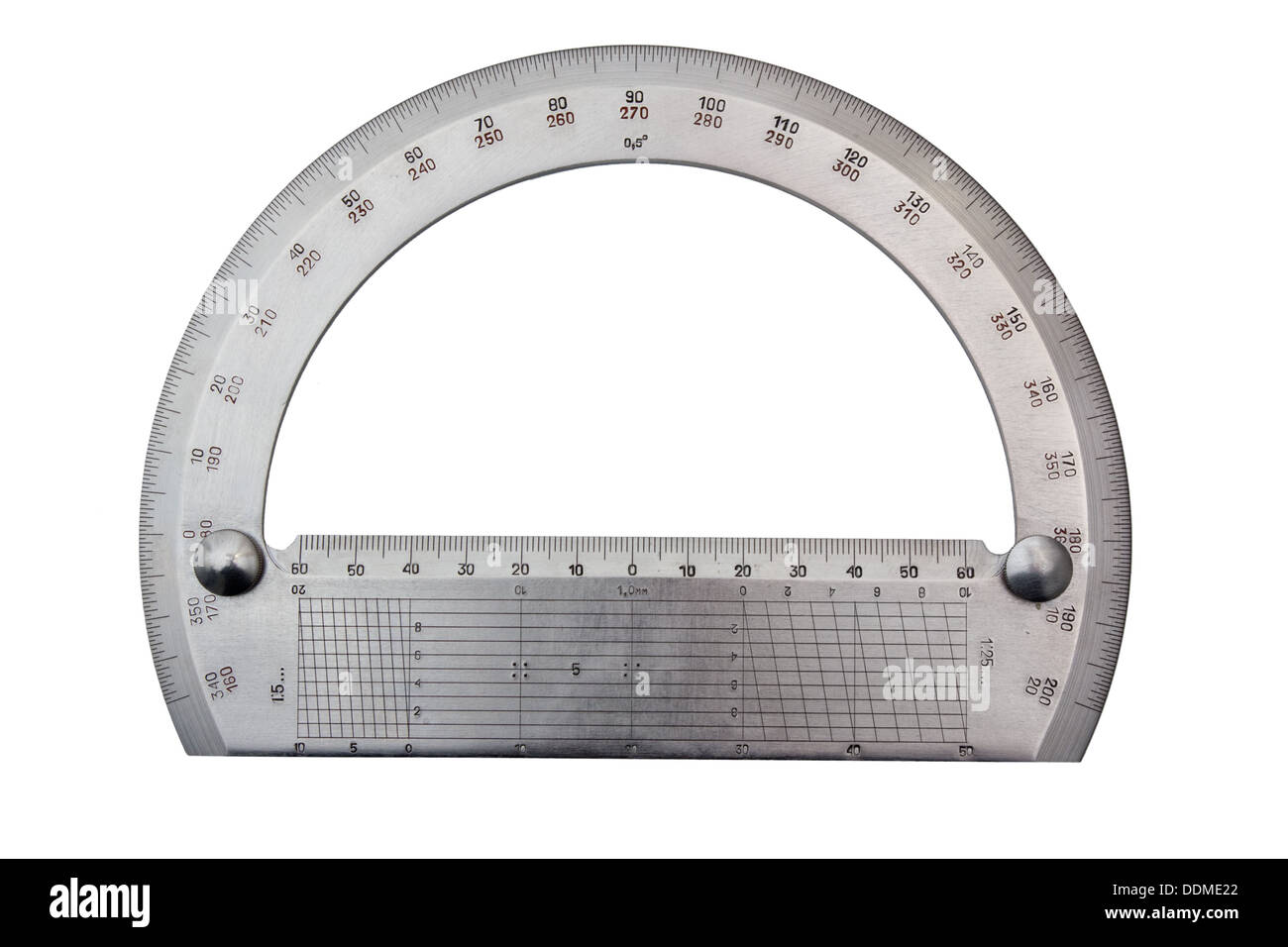 metal protractor isolated on a white background Stock Photo Alamy