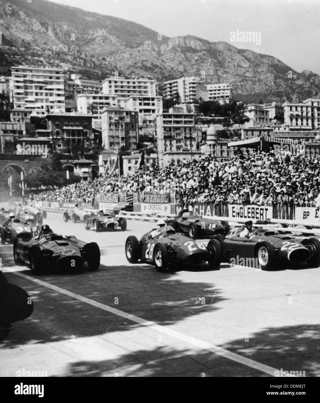 Cars on the starting grid, Monaco, 1950s. Artist: Unknown Stock Photo