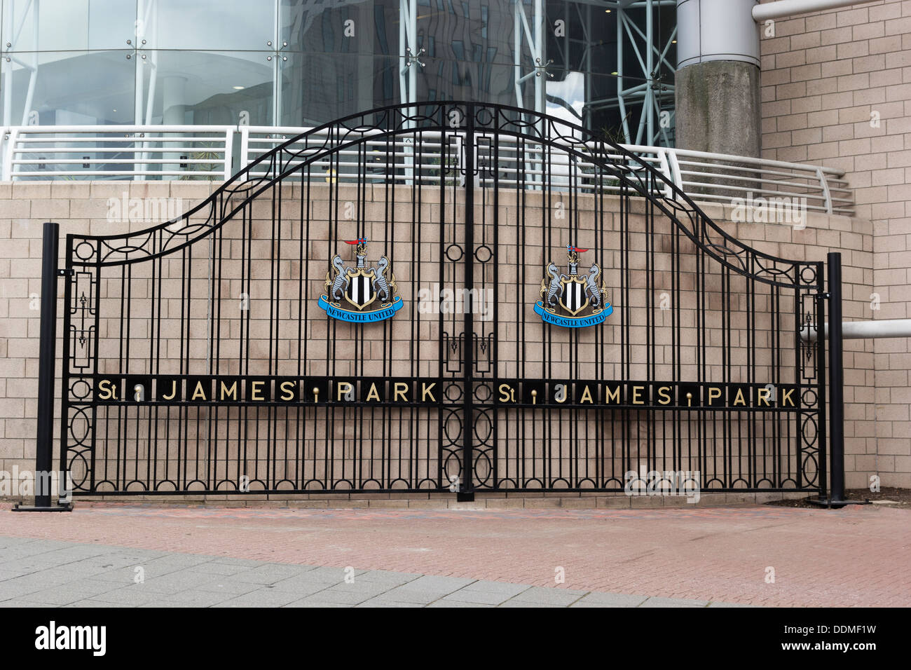 Restored "Leazes Gates" positioned by the Milburn Stand at St James
