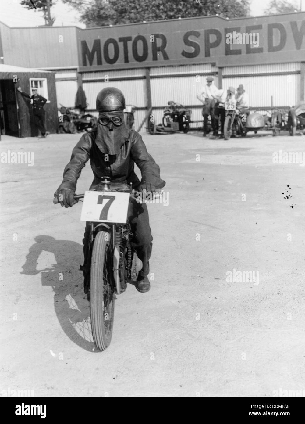 A cyclist at Lea Bridge speedway circuit, 1928. Artist: Unknown Stock Photo