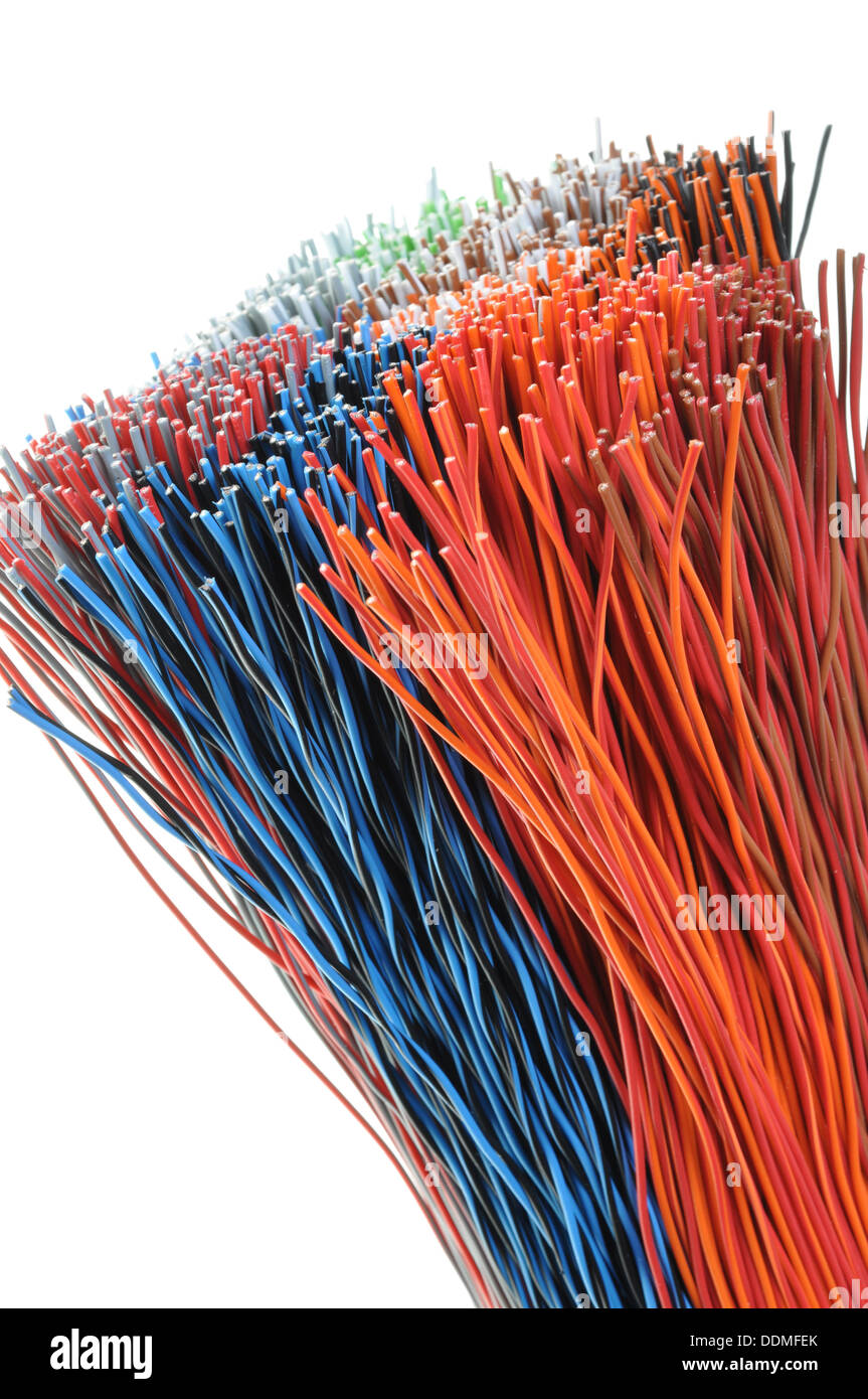 Wire Bundle Example Bundles of wires isolated on white background Stock Photo - Alamy