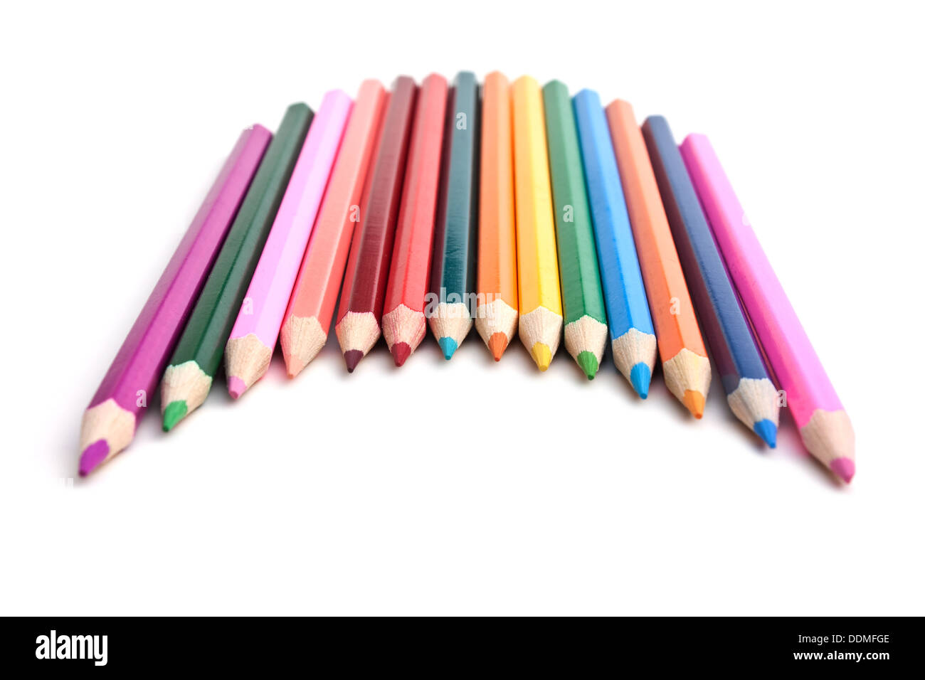 colored pencils isolated on a white background Stock Photo - Alamy