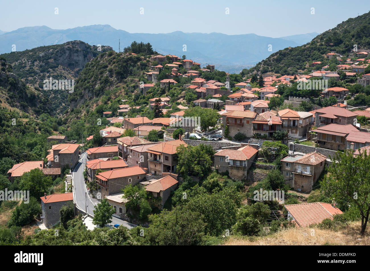 The Village of Stemnitsa, in Arcadia, central Peloponnese, Greece. Stock Photo