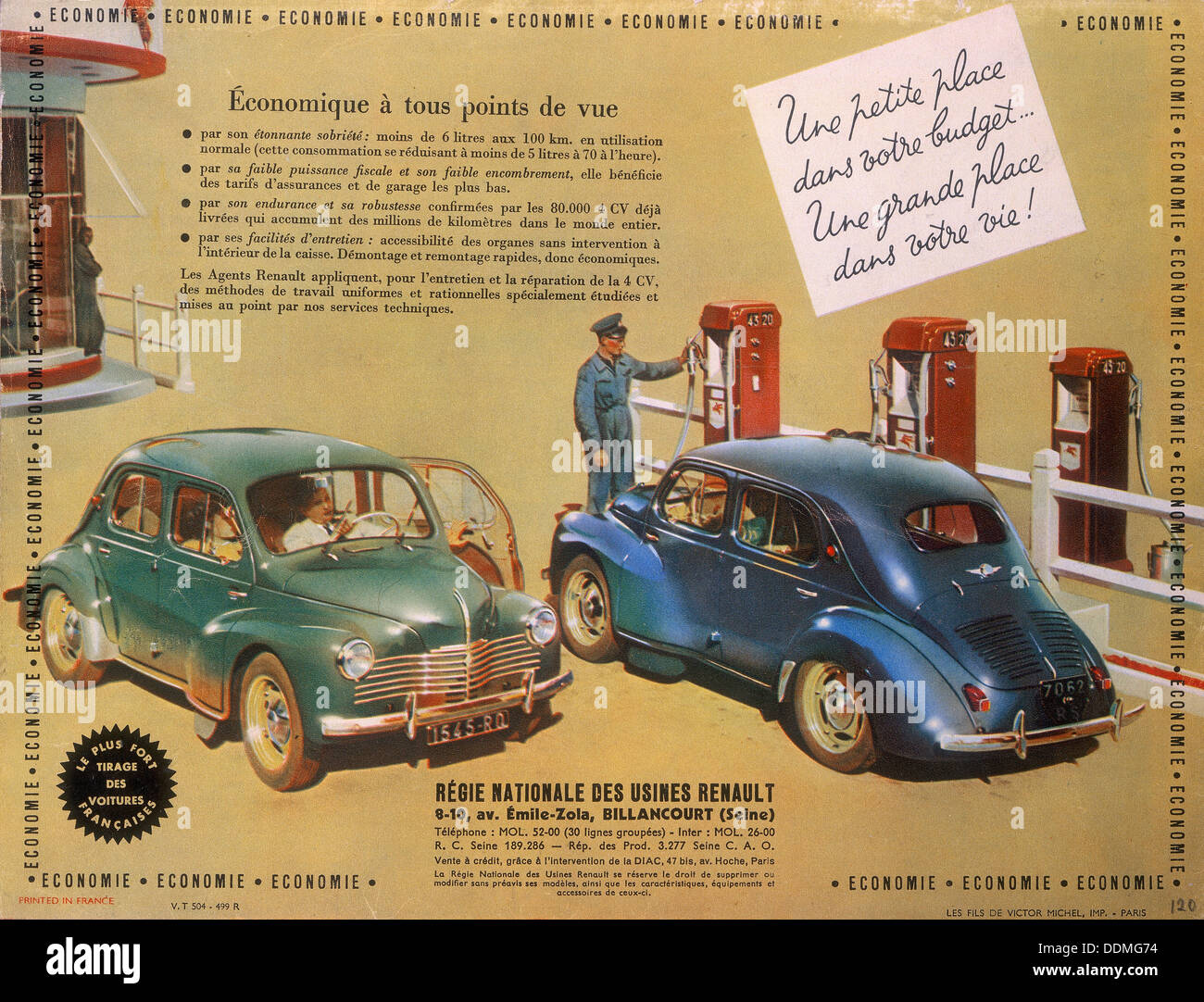 RENAULT 1950年代モデル ヴィンテージ広告 Renault advert hi-res stock photography and images - Alamy