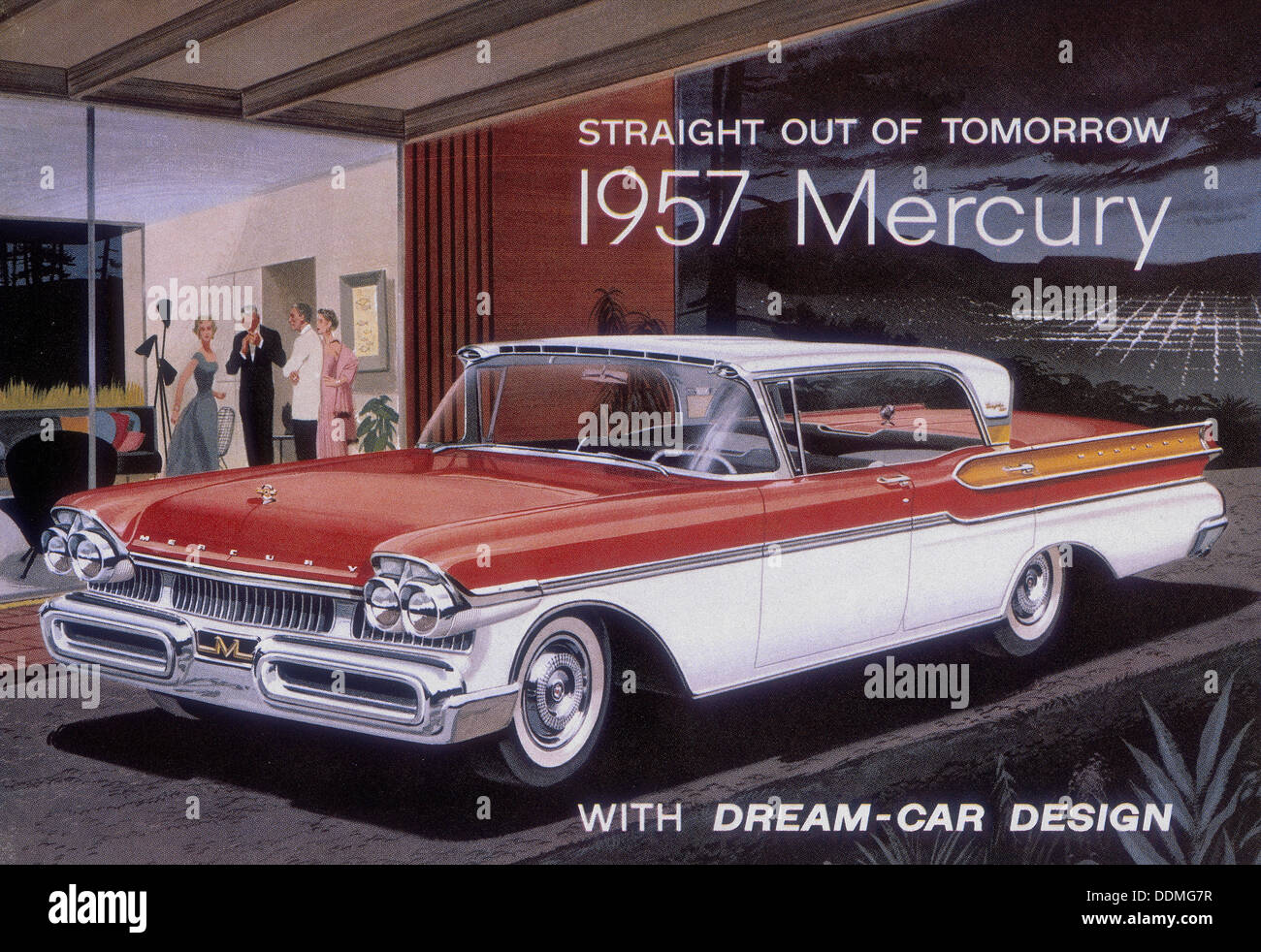 Poster advertising a Mercury car, 1957. Artist: Unknown Stock Photo