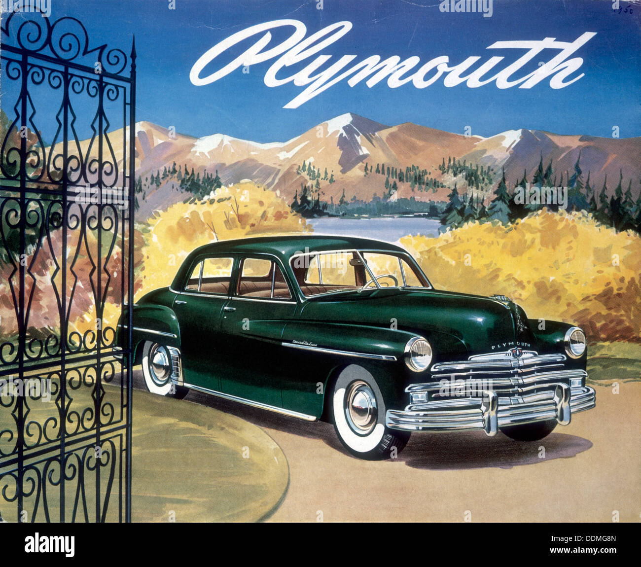 Poster advertising the Plymouth Special de Luxe Sedan, 1949. Artist: Unknown Stock Photo