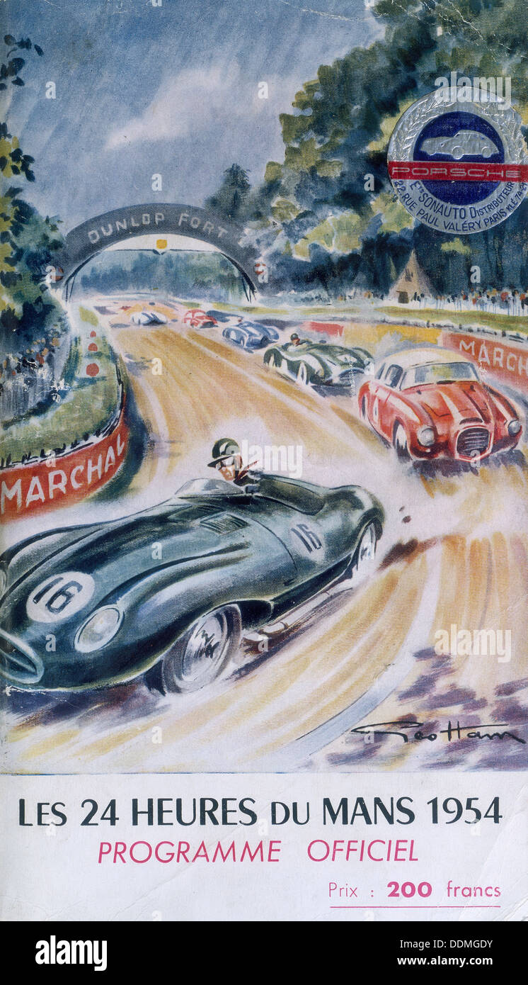 The official programme for Le Mans 24 Hours, 1954. Artist: Unknown Stock Photo