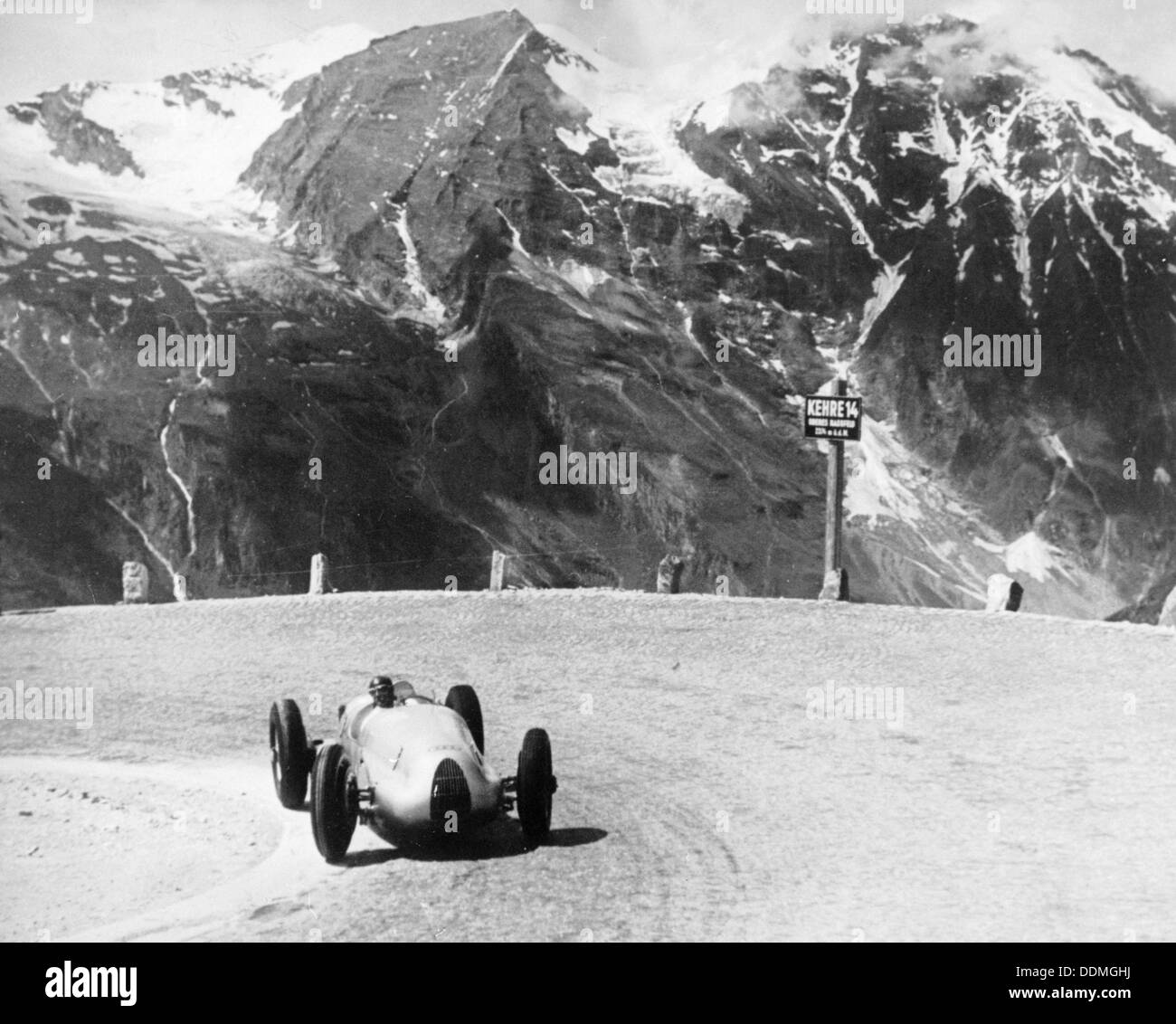 Hermann Muller in an Auto Union, German Mountain Grand Prix, Grossglockner, Austria, 1939. Artist: Unknown Stock Photo