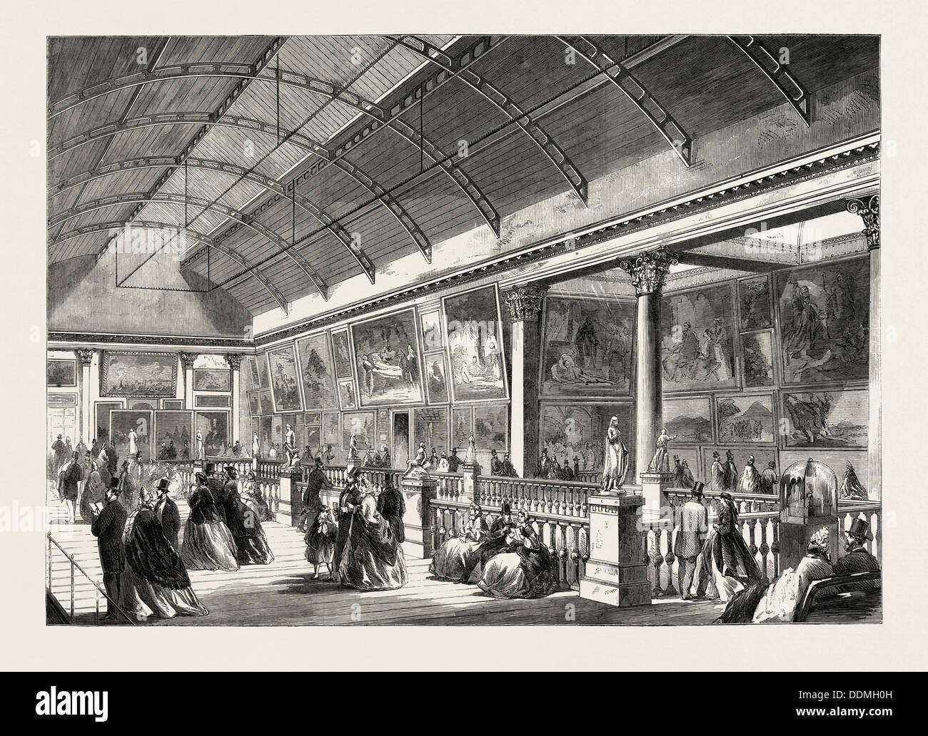 THE PICTURE GALLERY IN DUBLIN INTERNATIONAL EXHIBITION, IRELAND, 1865